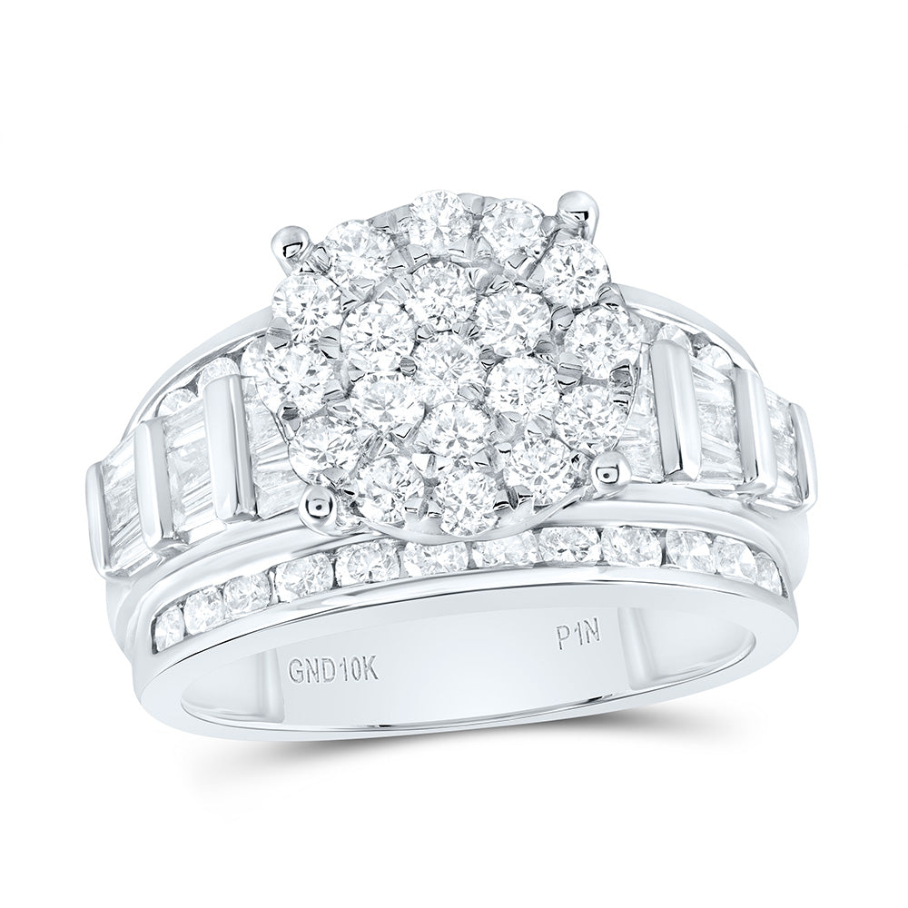 10k Gold 2 CTW-Natural Diamond Round Head Ring