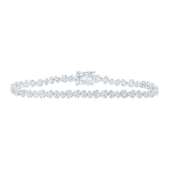 10k Gold 7/8 CTW-Natural Diamond Fashion Mixed Shape Heart Bracelet (7 Inch )