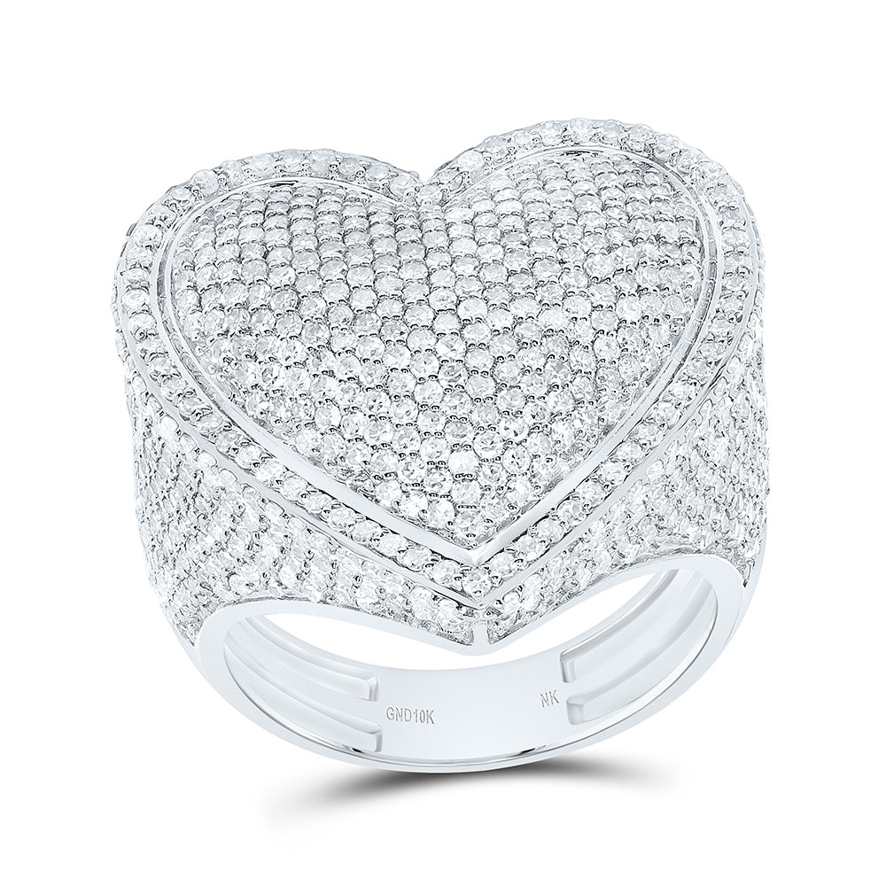10k Gold 3 CTW-Natural Diamond Fashion Heart Ring