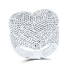 10k Gold 3 CTW-Natural Diamond Fashion Heart Ring