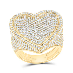 14k Gold 3 CTW-Natural Diamond Fashion Heart Ring