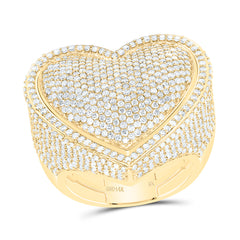 14k Gold 3 1/3 CTW-Natural Diamond Fashion Heart Ring