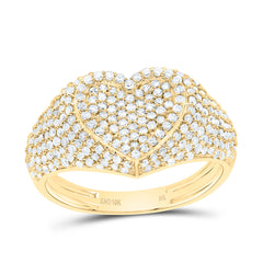10k Gold 1 CTW-Natural Diamond Fashion Heart Ring