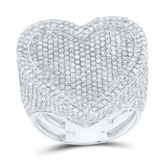 10k Gold 2 5/8 CTW-Natural Diamond Fashion Heart Ring