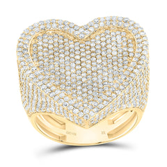 14k Gold 2 5/8 CTW-Natural Diamond Fashion Heart Ring