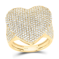 14k Gold 1 1/4 CTW-Natural Diamond Fashion Heart Ring