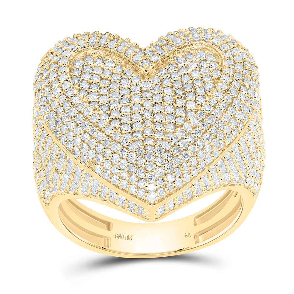 10k Gold 2 CTW-Natural Diamond Fashion Heart Ring