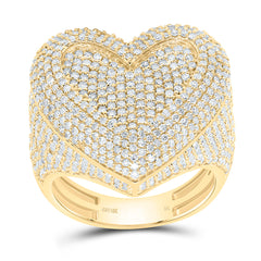10k Gold 2 CTW-Natural Diamond Fashion Heart Ring