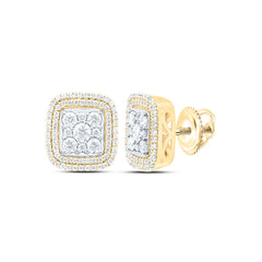 14k Gold 3/4 CTW-Natural Diamond Fashion Cushion Earring