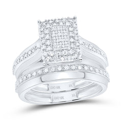 10k Gold 1/2 CTW-Natural Diamond Fashion Emerald Trio Set