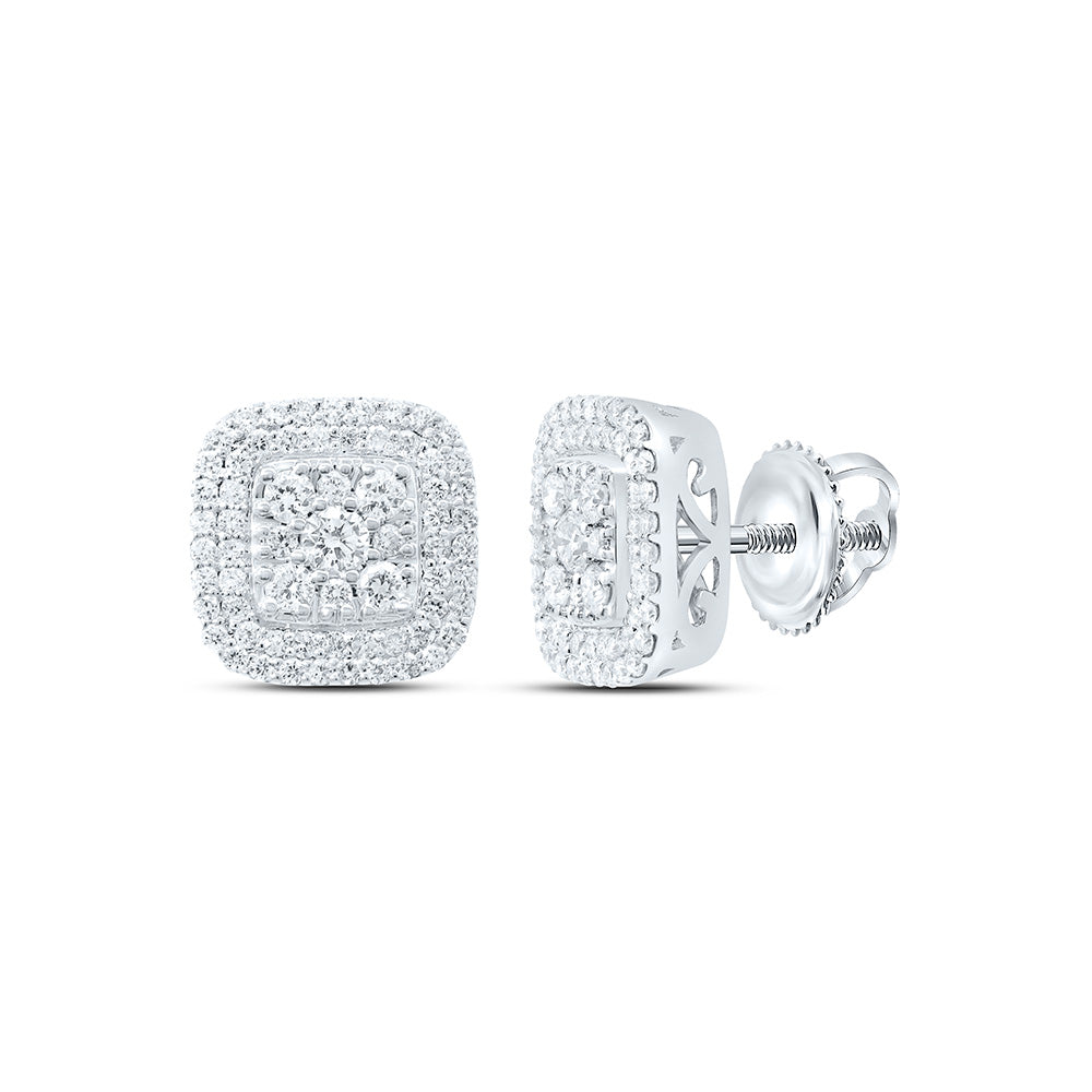 14k Gold 3/8 CTW-Natural Diamond Fashion Cushion Earring