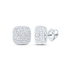 14k Gold 3/8 CTW-Natural Diamond Fashion Cushion Earring