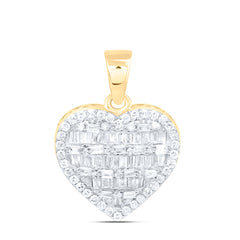 10k Gold 3/8 CTW-Natural Diamond Fashion Heart Pendant