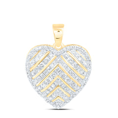 10k Gold 3/4 CTW-Natural Diamond Fashion Heart Pendant