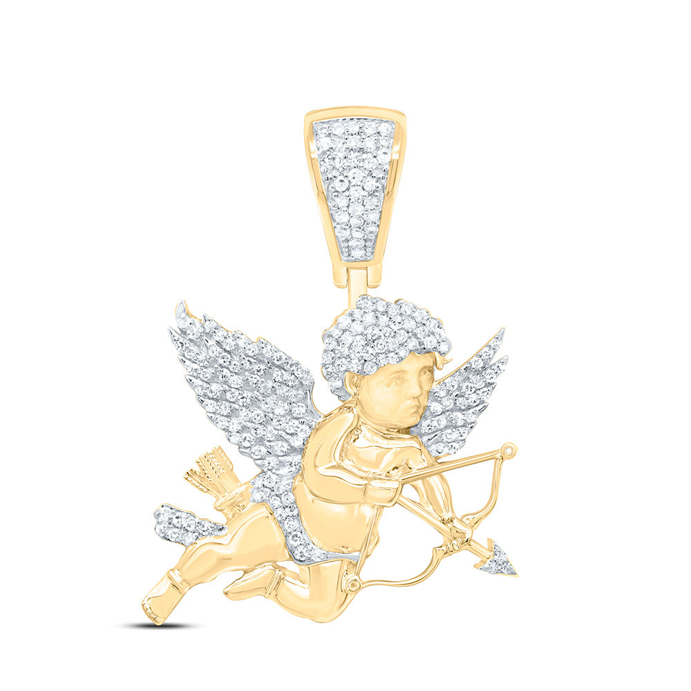 10k Gold 1/2 CTW-Natural Diamond Angel Mens Charm