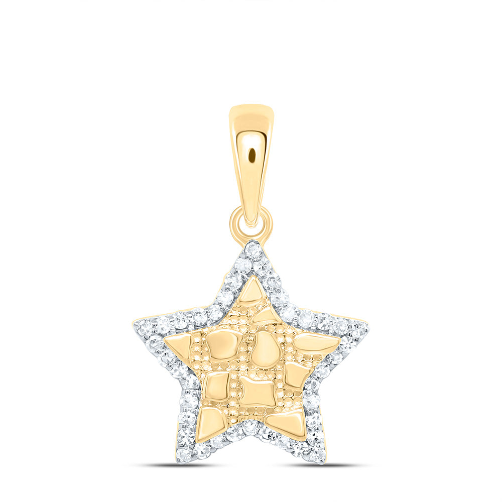 10k Gold 1/8 CTW-Natural Diamond Gift Star Pendant