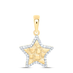 10k Gold 1/8 CTW-Natural Diamond Gift Star Pendant
