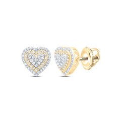 14k Gold 3/8 CTW-Natural Diamond Fashion Heart Earring