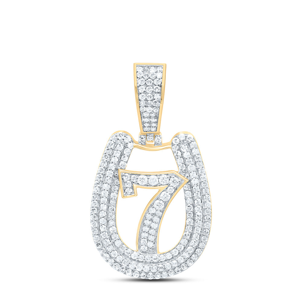 10k Gold 3/4 CTW-Natural Diamond ''7" Mens Charm