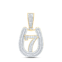 10k Gold 3/4 CTW-Natural Diamond ''7" Mens Charm