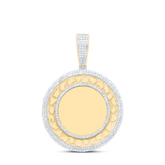 10k Gold 1 CTW-Natural Diamond Round Nugget Memory Mens Charm