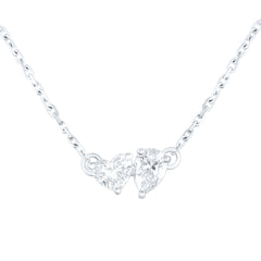 14k Gold 1/2 CTW-Natural Diamond I1-Ij 1/4 Ct-Cht, 1/4 Ct-Cps, 2 Stone Necklace (18 Inch )