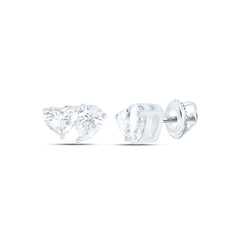 14k Gold 3/8 CTW-Natural Diamond I1-Ij 1/5 Ct-Cht, 1/5 Ct-Cps, 2 Stone Earring