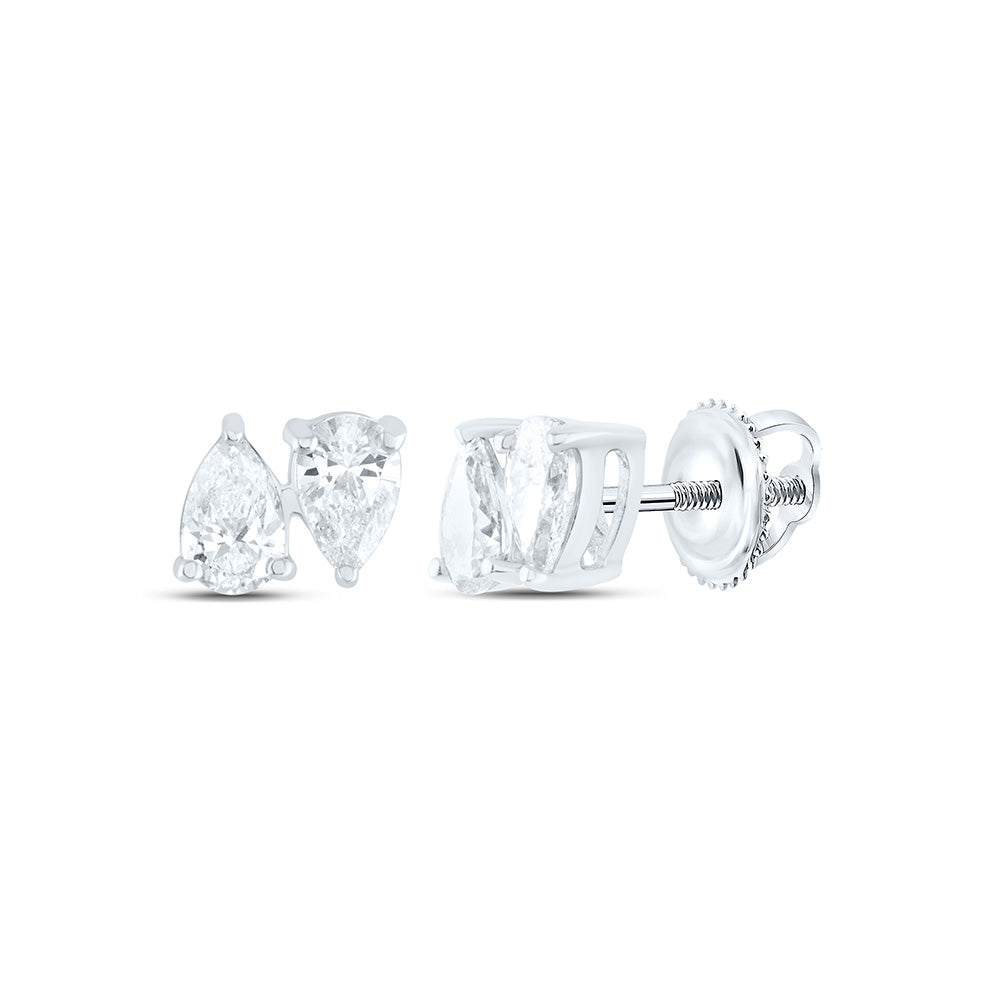 14k Gold 3/8 CTW-Natural Diamond I1-Ij 2 Stone Earring
