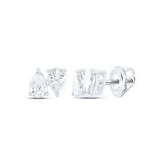 14k Gold 1 CTW-Natural Diamond I1-Ij 2 Stone Earring