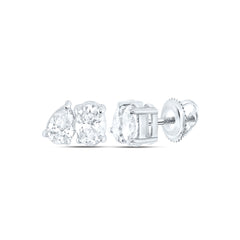 14k Gold 1/2 CTW-Natural Diamond I1-Ij 1/4 Ct-Cov, 1/5 Ct-Cps, 2 Stone Earring