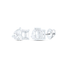 14k Gold 1 CTW-Natural Diamond I1-Ij 1/2 Ct-Cem, 1/2 Ct-Cps, 2 Stone Earring