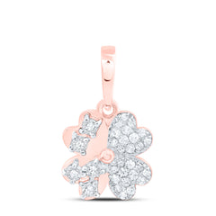 10k Gold 1/10 CTW-Natural Diamond Gift Heart Flower Pendant