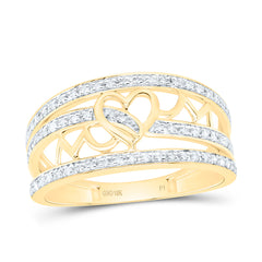 10k Gold 1/5 CTW-Natural Diamond Gift "Mom" Heart Ring