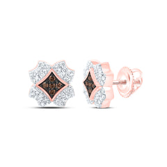 10k Gold 1/5 CTW-Natural Diamond Gift Cognac Natural Earring