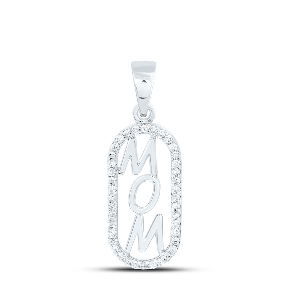 10k Gold 1/8 CTW-Natural Diamond Gift "Mom" Pendant