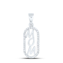 10k Gold 1/8 CTW-Natural Diamond Gift "Mom" Pendant