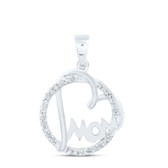 10k Gold 1/6 CTW-Natural Diamond Gift Heart "Mom" Pendant