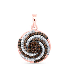 10k Gold 1/2 CTW-Natural Diamond Gift Cognac Natural Pendant