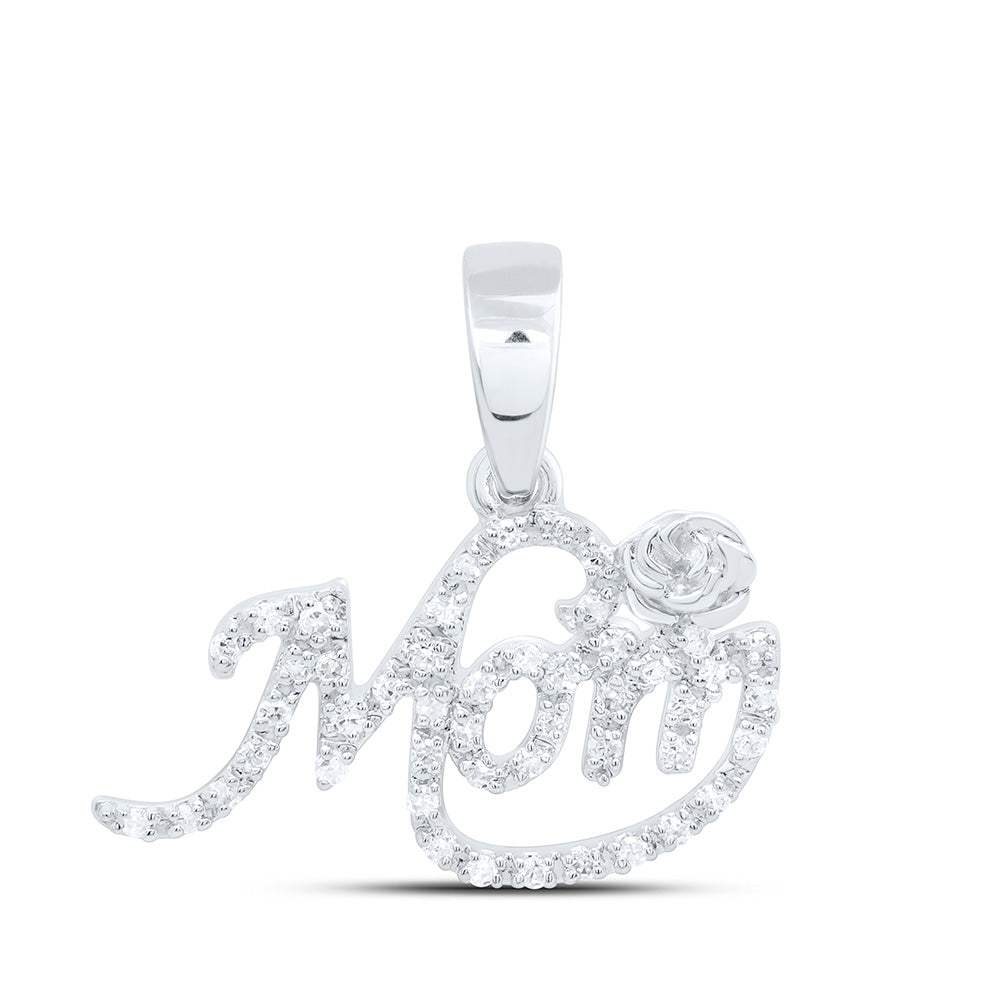 10k Gold 1/6 CTW-Natural Diamond Gift "Mom" Pendant