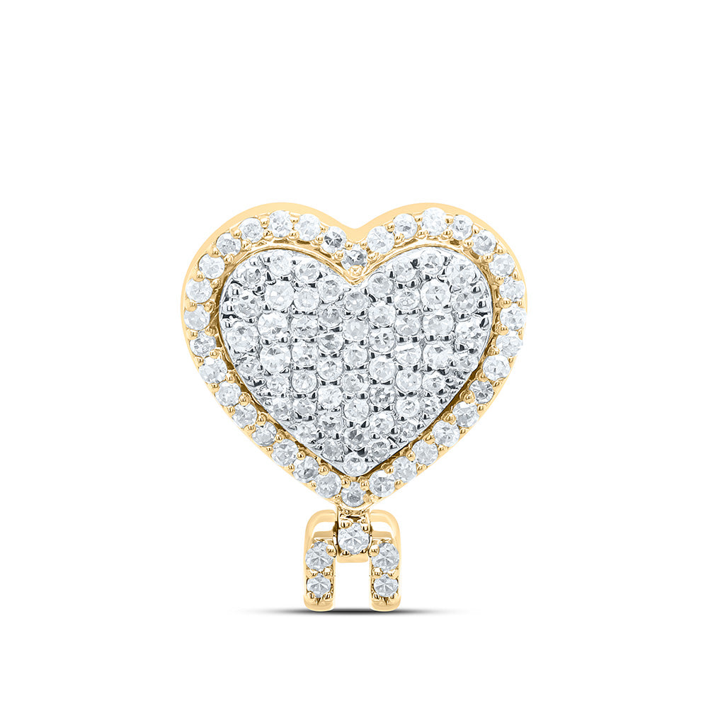 10k Gold 1/4 CTW-Natural Diamond Heart Bail