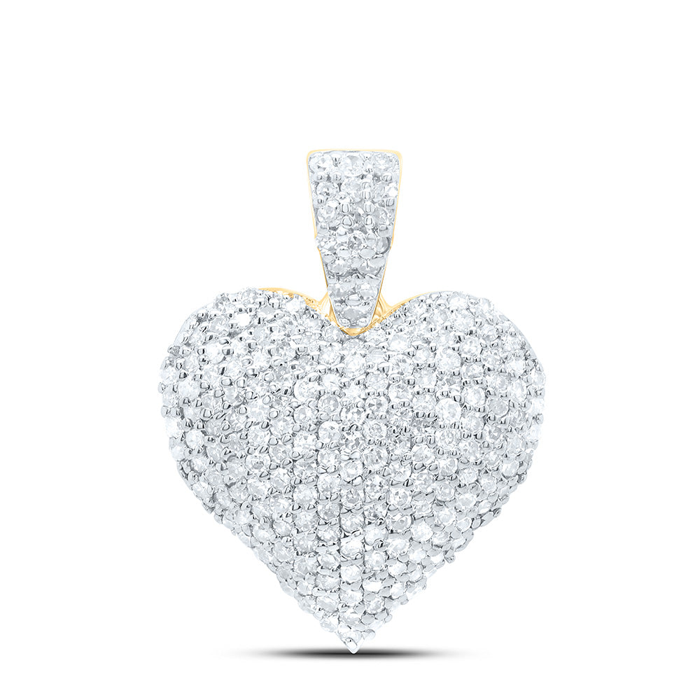 10k Gold 5/8 CTW-Natural Diamond Gift Heart Pendant