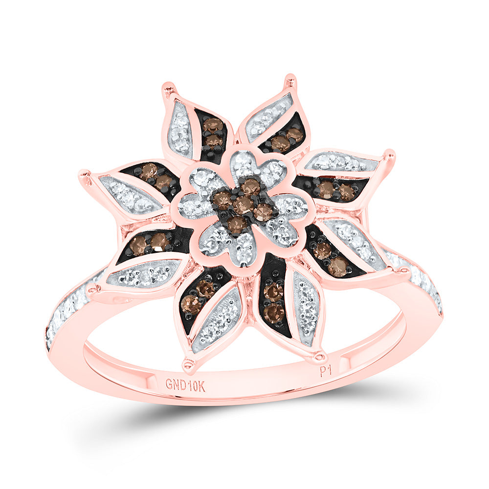 10k Gold 1/3 CTW-Natural Diamond Gift Cognac Natural Ring
