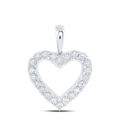 Sterling Silver 1/10 CTW-Natural Diamond Gift Heart Fanuk Pendant