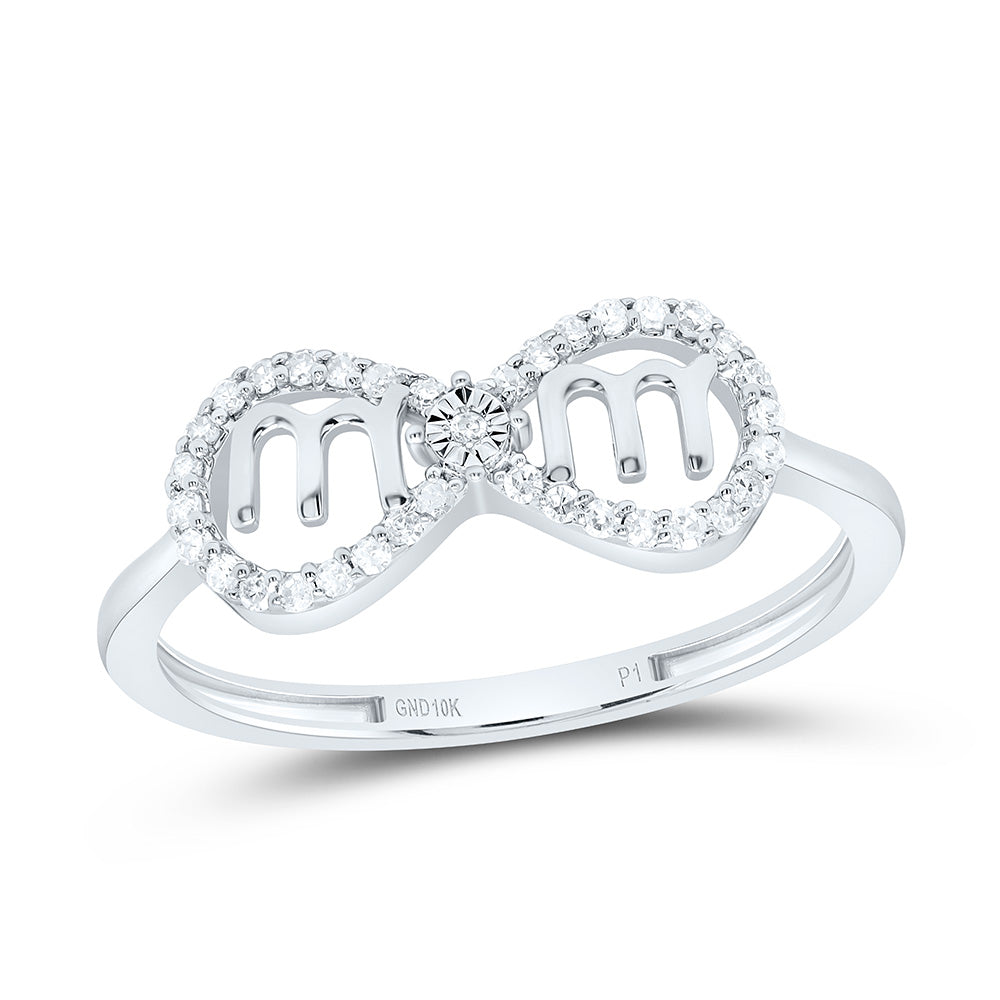 10k Gold 1/8 CTW-Natural Diamond Gift "Mom"Inifinity Ring