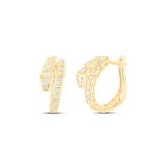 14k Gold 1/3 CTW-Natural Diamond Fashion Snake Hoop Earring