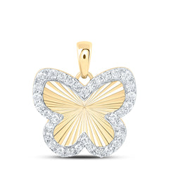 10k Gold 1/4 CTW-Natural Diamond Fashion Butterfly Pendant