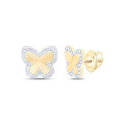 14k Gold 3/8 CTW-Natural Diamond Fashion Butterfly Earring