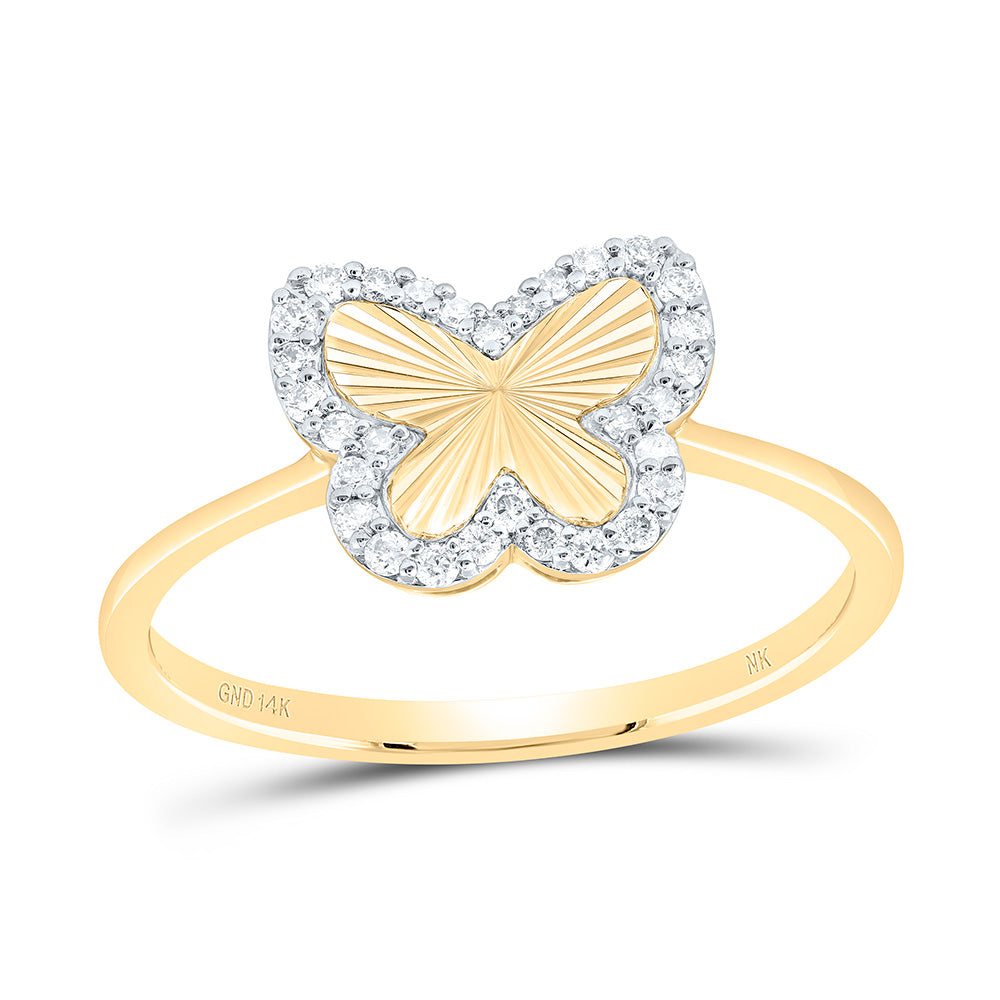 14k Gold 1/5 CTW-Natural Diamond Fashion Butterfly Ring