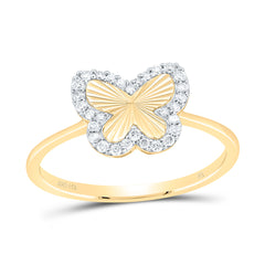 14k Gold 1/5 CTW-Natural Diamond Fashion Butterfly Ring