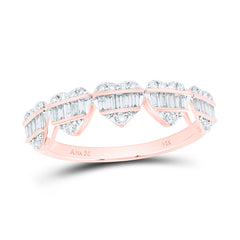 14k Gold 3/8 CTW-Natural Diamond Fashion Heart Band